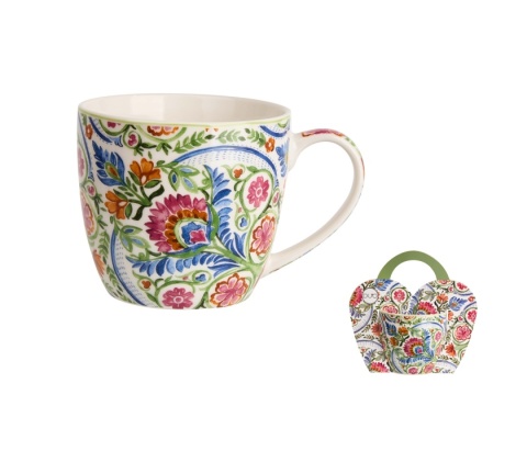 Kubek do kawy porcelana mayflower w koszyku kwiaty ethnic