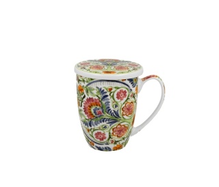 Kubek do herbaty z zaparzaczem Mayflower kwiat porcelana