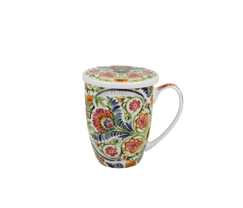 Kubek do herbaty z zaparzaczem Mayflower kwiat porcelana