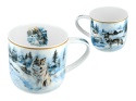 Kubek porcelana Carmani prezent na święta wilk zima wszędzie