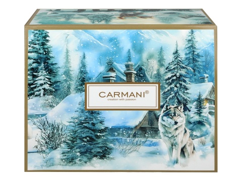 Kubek porcelana Carmani prezent na święta wilk zima wszędzie