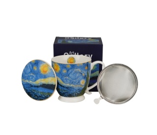 Kubek z zaparzaczem na stopce Gwiaździsta noc Gogh prezent