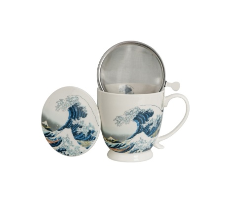 Kubek na prezent na stopce zaparzacz wielka fala Hokusai