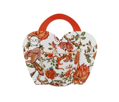 Kubek do herbaty porcelana primavera w koszyku kwiaty ethnic