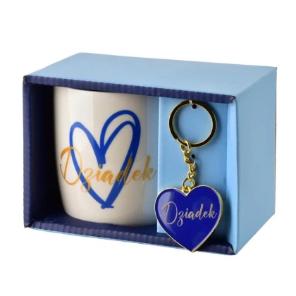 Kubek dla dziadka z brelokiem porcalana prezent dzień dziadka