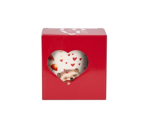 Kubek porcelana na Walentynki z zaparzaczem Jeż serca