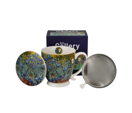 Kubek duży na stopce zaparzacz Irysy Gogh na dzień kobiet