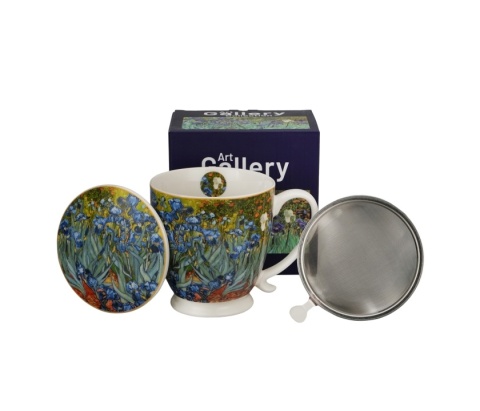 Kubek duży na stopce zaparzacz Irysy Gogh na dzień kobiet