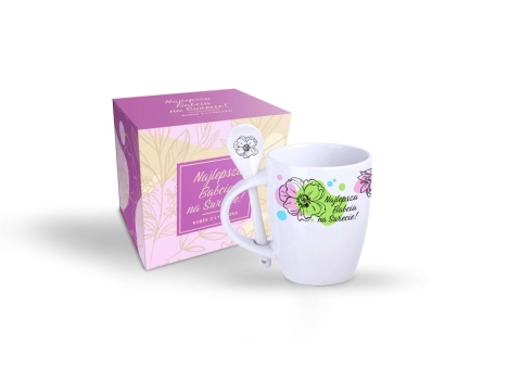 Kubek dla babci łyżeczka ceramika prezent na dzień babci