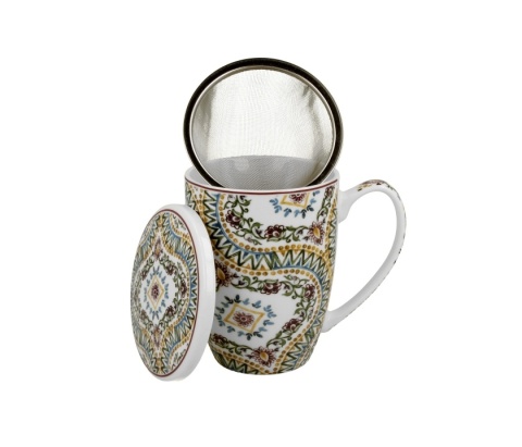 Kubek do herbaty z sitkiem filtr Estrella kwiat na prezent