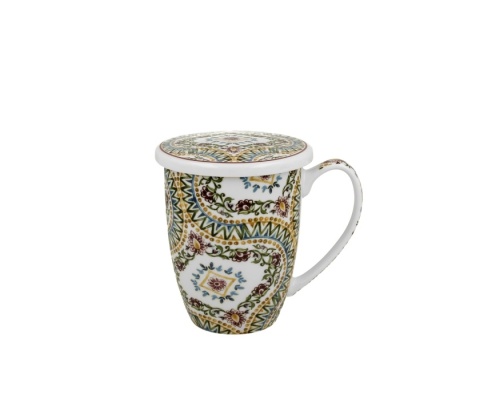 Kubek do herbaty z sitkiem filtr Estrella kwiat na prezent