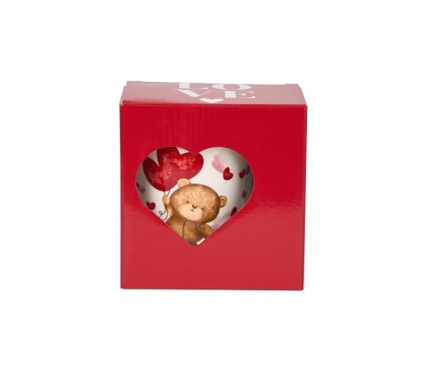 Kubek porcelana z sitkiem filtr na Walentynki Miś serca