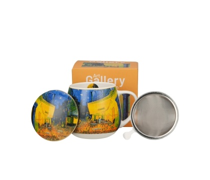 Kubek z zaparzaczem baryłka do herbaty ziół Van Gogh taras