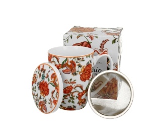 Kubek z zaparzaczem do herbaty primavera kwiat na prezent