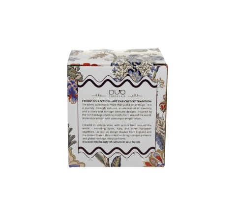 Kubek porcelana z zaparzaczem Sahat White kwiat do herbaty