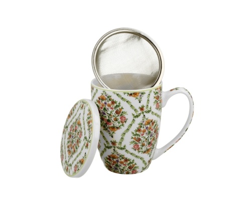 Kubek z sitkiem filtr do herbaty Fiori kwiat na prezent