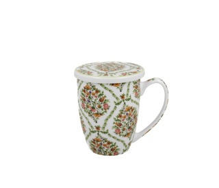 Kubek z sitkiem filtr do herbaty Fiori kwiat na prezent