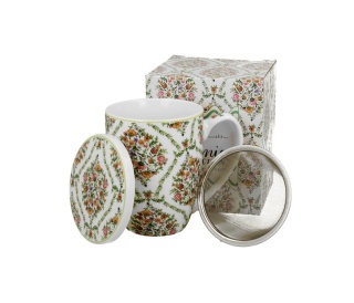 Kubek z sitkiem filtr do herbaty Fiori kwiat na prezent