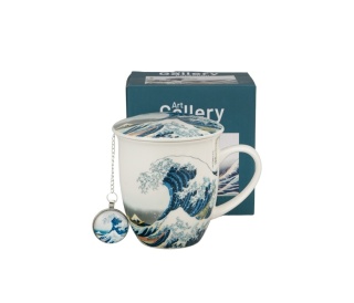 Kubek porcelana zaparzacz zawieszka wielka fala Hokusai
