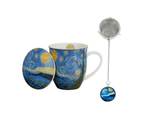 Kubek zaparzacz zawieszka na prezent gwiaździsta noc Gogh