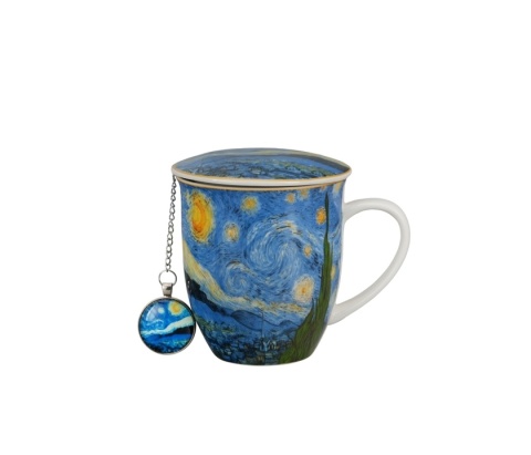 Kubek zaparzacz zawieszka na prezent gwiaździsta noc Gogh