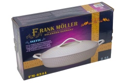 Naczynie ceramiczne żaroodporne owalne białe 2,8l tłoczone