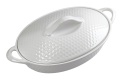 Naczynie ceramiczne żaroodporne owalne białe 2,8l tłoczone