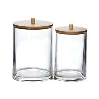 Pojemnik z pokrywką podwójny do łazienki na waciki patyczki