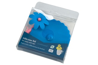 Pokrywka silikonowa do kubka przykrywka niebieska kwiat