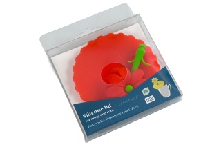 Przykrywka silikonowa do kubka pokrywka czerwona kwiat