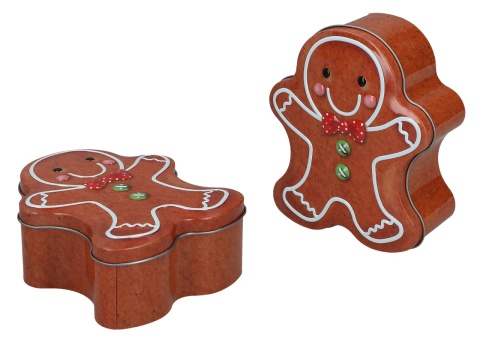 Puszka metalowa świąteczna piernikowy ludek do herbaty