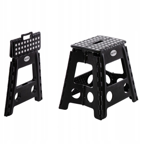 Stołek taboret składany antypoślizgowy czarny do pokoju