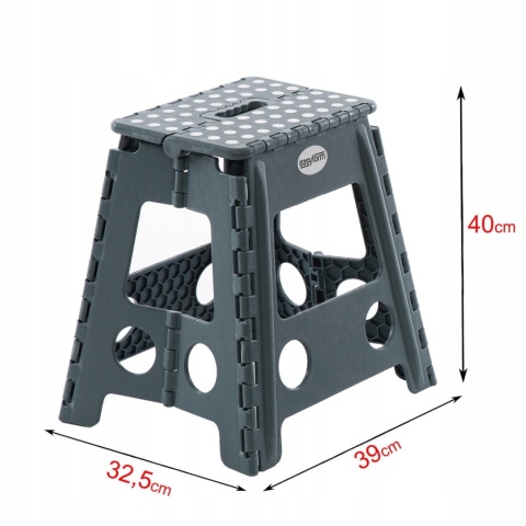 Stołek taboret składany szary antypoślizgowy do kuchni