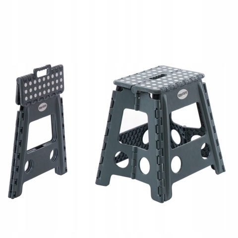 Stołek taboret składany szary antypoślizgowy do kuchni