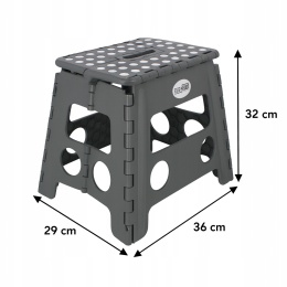 Taboret stołek składany szary antypoślizgowy do pokoju