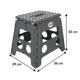 Taboret stołek składany szary antypoślizgowy do pokoju