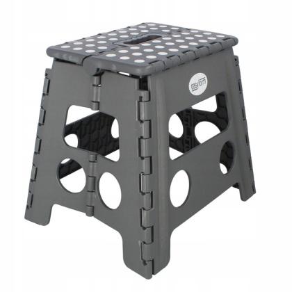 Taboret stołek składany szary antypoślizgowy do pokoju