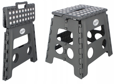 Taboret stołek składany szary antypoślizgowy do pokoju