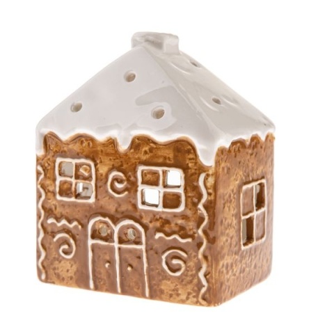 Świecznik domek z piernika ceramiczny na tealight na święta