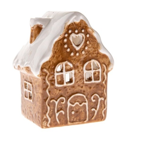 Świecznik ceramiczny domek z piernika na tealight na święta