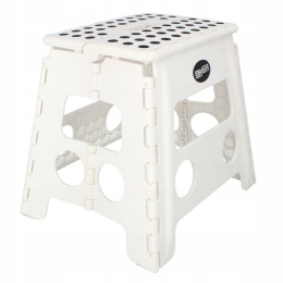 Taboret składany stołek antypoślizgowy biały do garażu