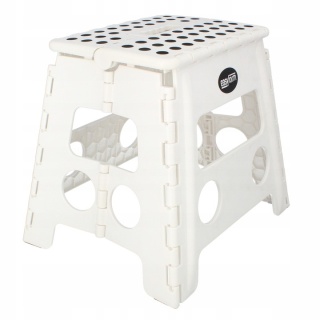 Taboret składany stołek antypoślizgowy biały do garażu