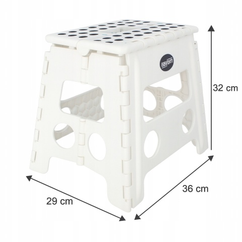 Taboret składany stołek antypoślizgowy biały do garażu