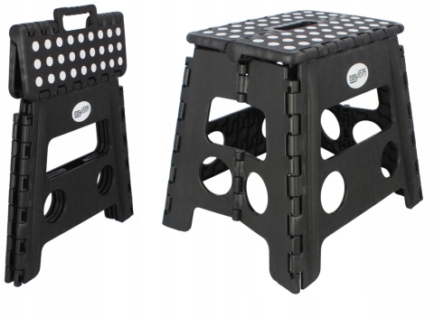 Taboret składany stołek czarny antypoślizgowy do kuchni