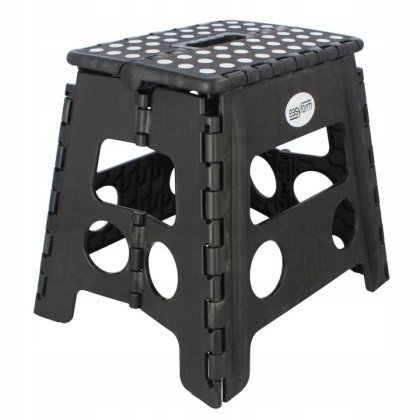 Taboret składany stołek czarny antypoślizgowy do kuchni