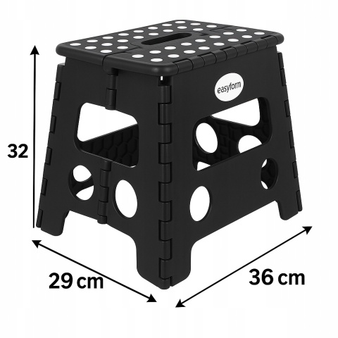 Taboret składany stołek czarny antypoślizgowy do kuchni