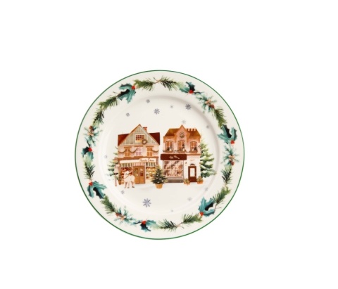 Talerz deserowy porcelana zestaw 2 szt christmas city święta