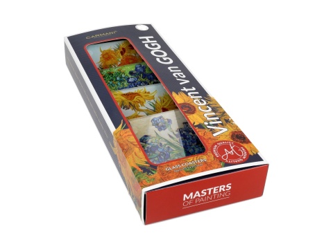 Talerzyki szklana podkładka pod kubek 4szt Carmani Irysy