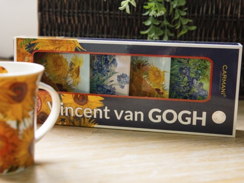 Talerzyki szklana podkładka pod kubek 4szt Carmani Irysy