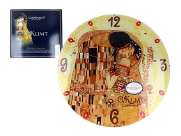 Zegar na ścianę szklany arabskie cyfry Klimt Pocałunek
